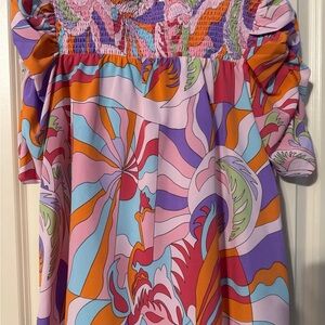 THML Colorful Smocked Dress